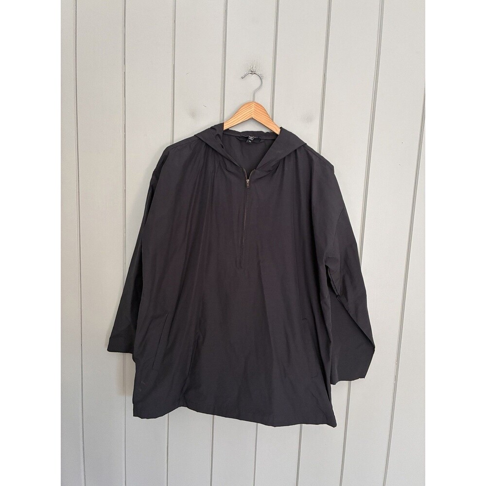 Eileen Fisher Women Jacket Light Organic Cotton Nylon Popover M Medium Gray